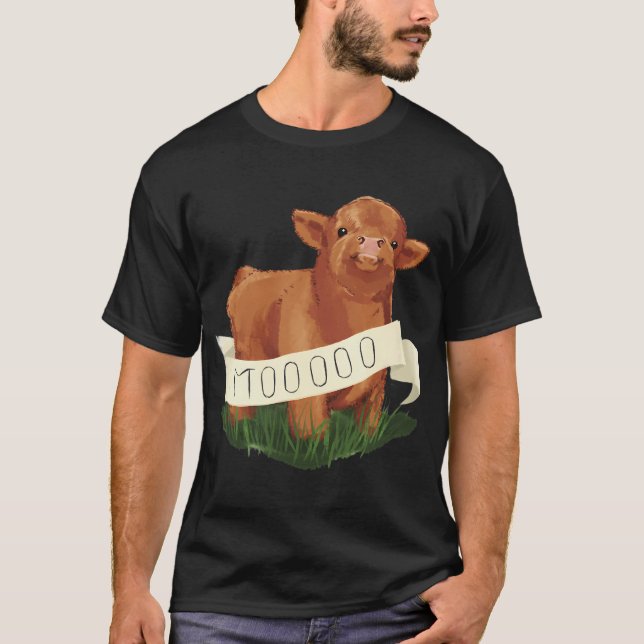 Camiseta Bebê Vaca das Terras Altas (Frente)