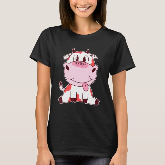 Camiseta Bebê Vaca Fofa Para Meninos e Meninas (Frente)