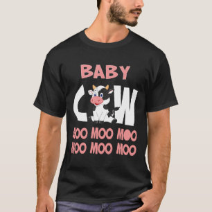 Camiseta Bebê Vaca Moo Moo Moo Bebê Novilha