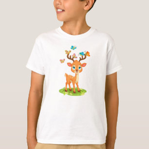 Camiseta Bebê Veado Fofo com Borboletas-47568