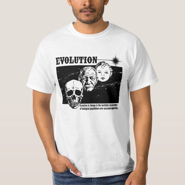 Camiseta Bebê, velho e crânio Sequência de evolução T-shirt (Frente)