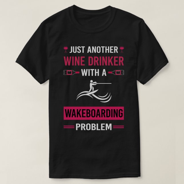 Camiseta Bebê-Vinho Wakeboard Wakeboard Wakeboard (Frente do Design)