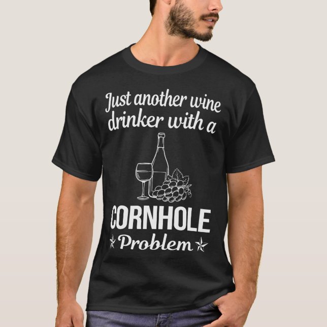 Camiseta Bebedeira de Vinho Cornhole (Frente)