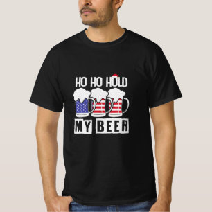 Camiseta Bebedor de Cerveja Ho Ho Segure Minha Cerveja EUA