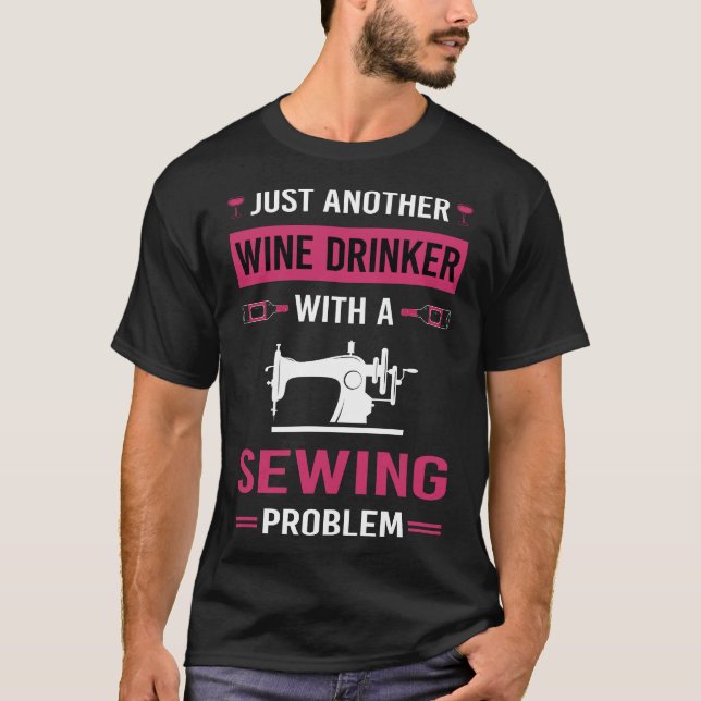 Camiseta Bebedor de Vinho Costurando (Frente)