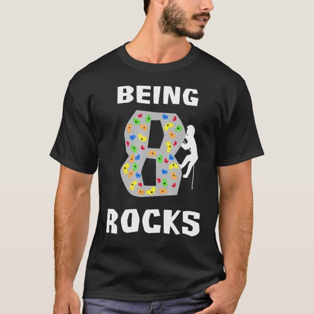 Camiseta Bebendo 8 anos Rocks Engraçada Birthda Clima (Frente)