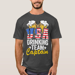 Camiseta BEBENDO Americano Capitão Bandeira Americana 4º De