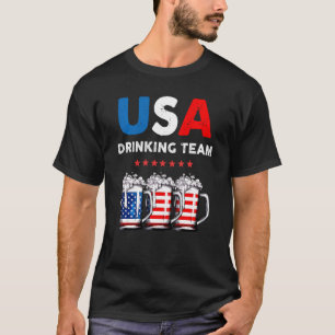 Camiseta Bebendo Americano Equipe Engraçada Bebendo Beer Lo
