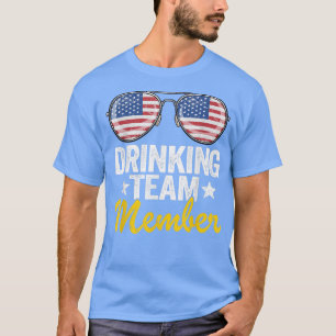 Camiseta BEBENDO Americano Membro Da Equipe Americana Bande
