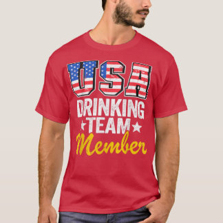 Camiseta BEBENDO Americano Membro Da Equipe Americana Bande