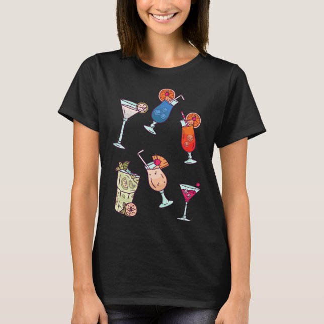 Camiseta Bebendo Bartendin do Cocktail Girl Night Out (Frente)