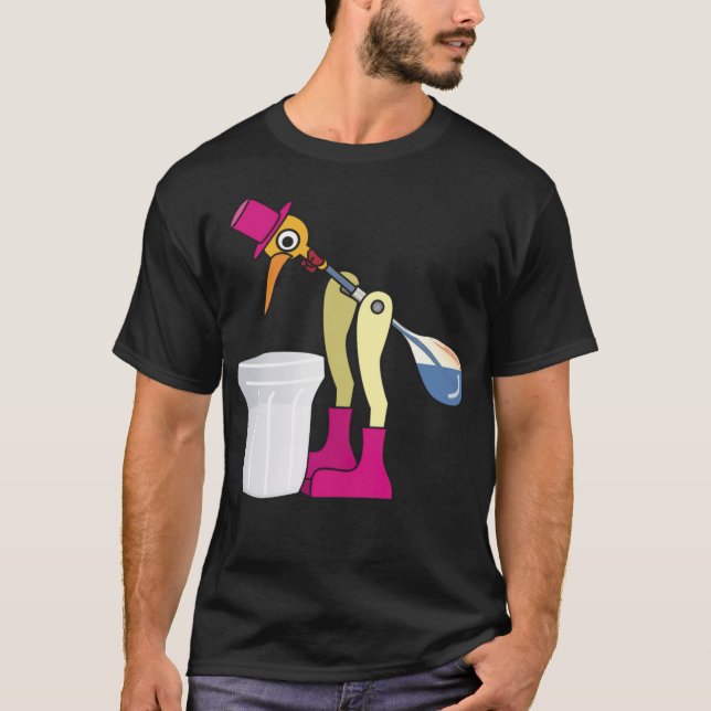 Camiseta Bebendo Bird Black Labs boston terrier (Frente)