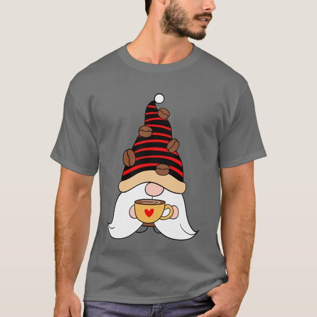 Camiseta Bebendo Café Bean Hat Gnomo (Frente)