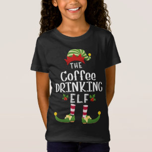 Camiseta Bebendo Café Elf de Natal Correspondente a Pajama