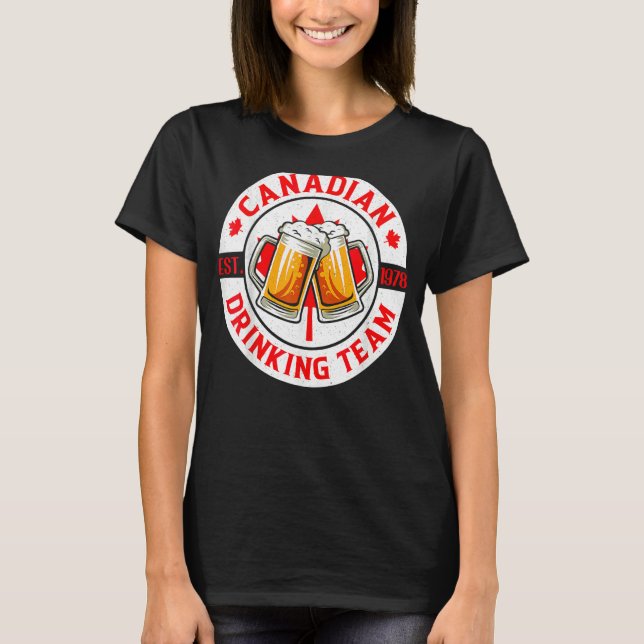 Camiseta Bebendo canadense Beer Happy Canada Day Flag (Frente)