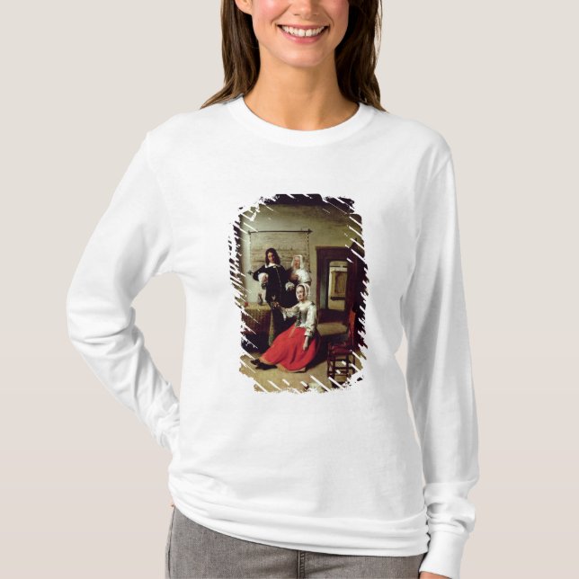 Camiseta Bebendo com soldados, 1658 da mulher (Frente)