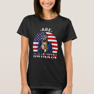 Camiseta Bebendo Como Lincoln 4 De Julho Homens Abraham Mer