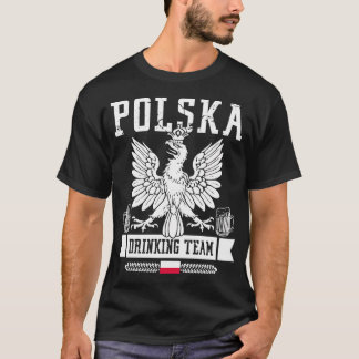 Camiseta Bebendo da Equipe de Polônia da Polska Bebê Polonê