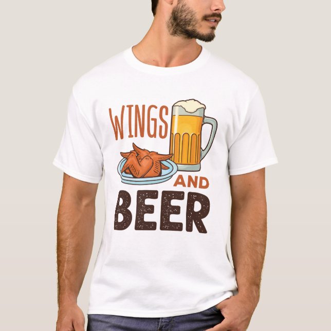Camiseta Bebendo das Asas e Galinhas da Cerveja (Frente)