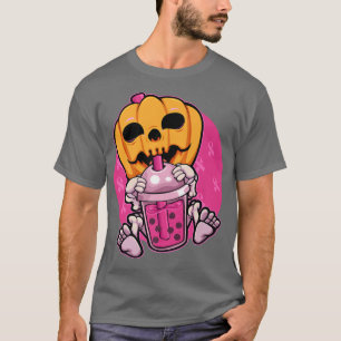 Camiseta Bebendo de abóbora Boba Cancer de consciência rosa