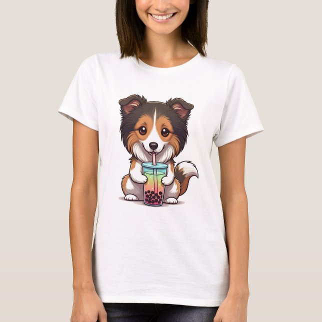 Camiseta Bebendo de cães Boba T-shirt (Frente)