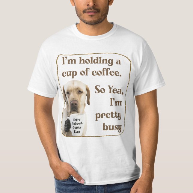 Camiseta Bebendo de café bonito Labrador T-Shirt (Frente)