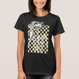 Camiseta Bebendo de café quente Skeleton Café Leopardo Home