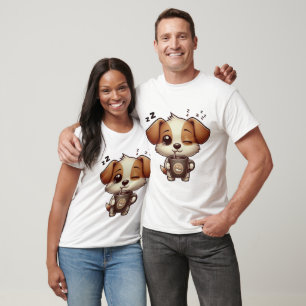 Camiseta Bebendo de cartoon Coffee Sleeped