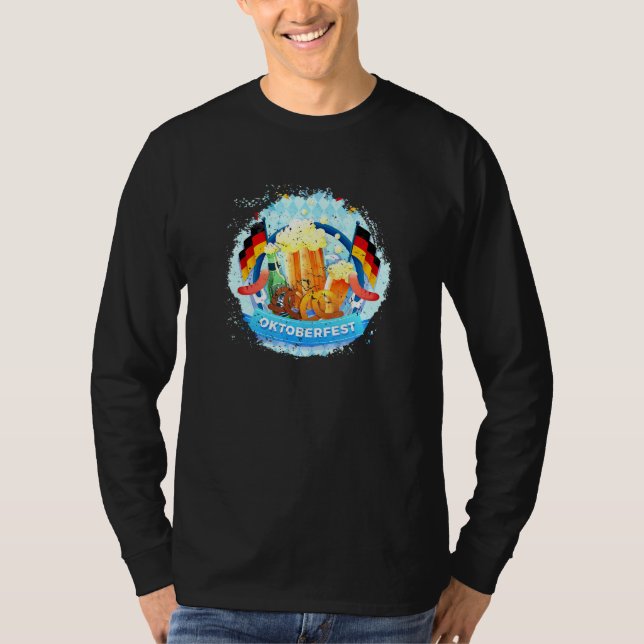 Camiseta Bebendo de Cerveja Alemã de Oktoberfest (Frente)
