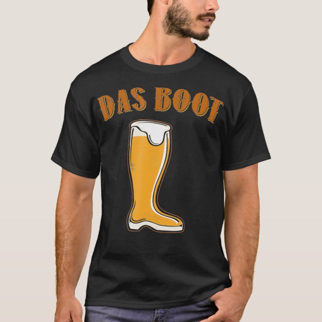Camiseta Bebendo de Cerveja de Boot Oktoberfest (Frente)