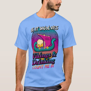 Camiseta Bebendo de cerveja e Vikings Raid à vela 3