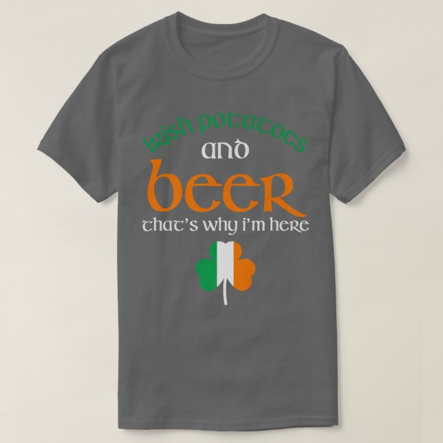 Camiseta Bebendo De Cerveja Engraçado Batatas Irlandesas Ir (Frente do Design)