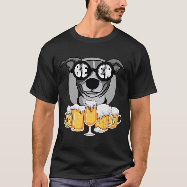 Camiseta Bebendo de cerveja nos anos de cão Eu só tive uma  (Frente)