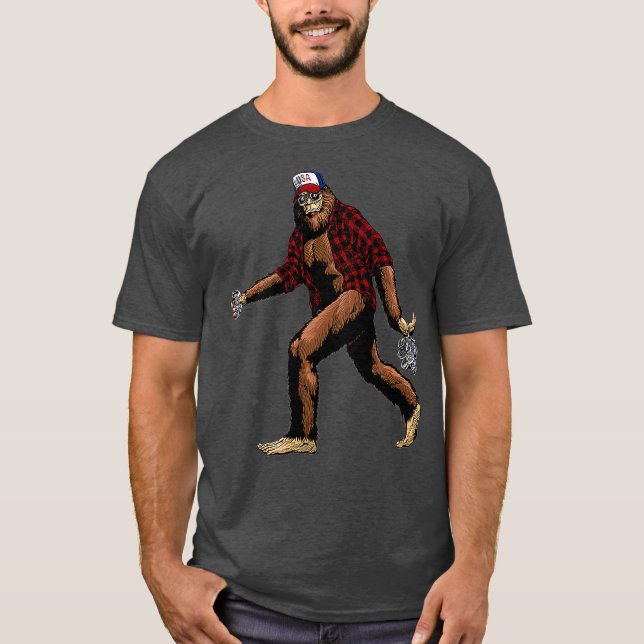 Camiseta Bebendo de Cerveja Patriótica Hillbilly Redneck (Frente)