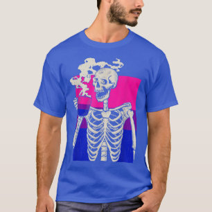 Camiseta Bebendo de esqueleto Café LGBT Q Prioridade Biseal