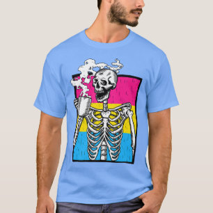Camiseta Bebendo de esqueleto pantual Gay de café LGBT