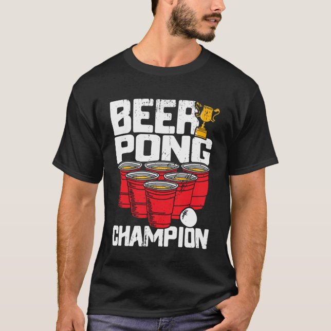 Camiseta Bebendo de Estudantes da Colégio Beer Pong Champio (Frente)