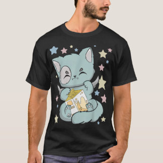 Camiseta Bebendo de Gato Gato-Gato-Gato-Gato-de-Banana Neko