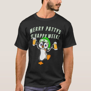 Camiseta Bebendo de Pinguim do Partido Dia de São Patrício 