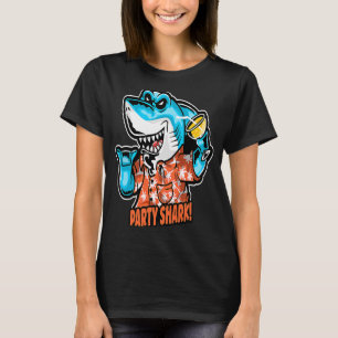 Camiseta Bebendo de Tubarão Azul do Partido Cocktails Summe