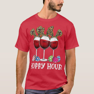Camiseta Bebendo de vinho coelho-do-leopardo de ovo de Pásc