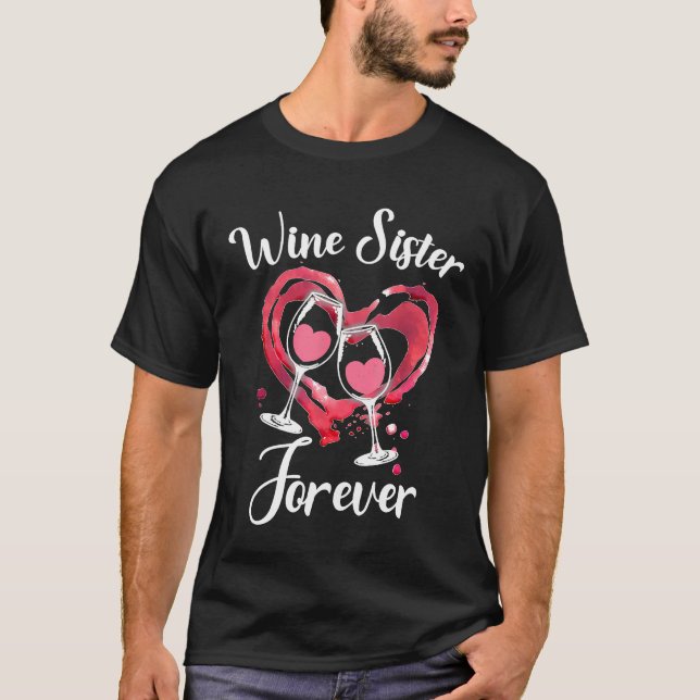 Camiseta Bebendo de vinho Irmã do Vinho (Frente)