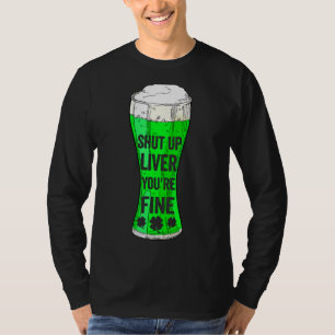 Camiseta Bebendo do Dia de São Patrício Cale-se Fígado