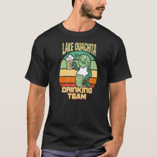 Camiseta Bebendo do Lago Ouachita Equipe Engraçada Peixe Be