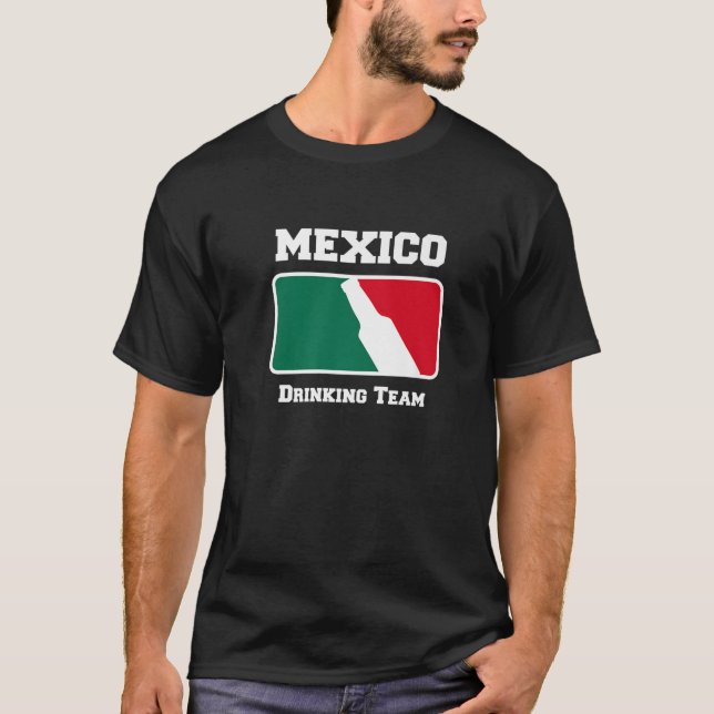 Camiseta Bebendo do México Beer W/ Cores de Sinalizador Mex (Frente)