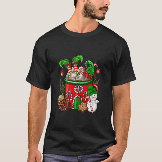Camiseta Bebendo Elf Snowman Café L (Frente)