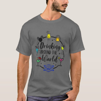 Camiseta Bebendo Engraçado Ao Redor Do Bebendo Mundial Do V