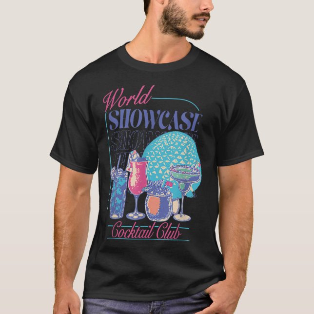 Camiseta Bebendo Epcot World Showcase Tail Club Bebendo (Frente)