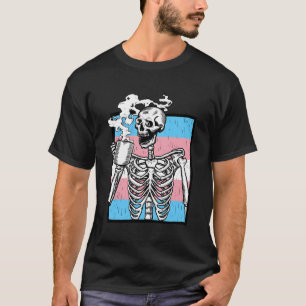 Camiseta Bebendo esquelético Café Lgbt-Q Orgulho Transgêner