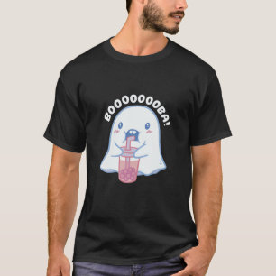 Camiseta Bebendo Fantasma Bonito Boba Bubble Tea - Booooba